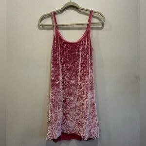 90s Y2K Victoria’s Secret Bubblegum Pink Crushed Velvet Slip Dress Sz Large